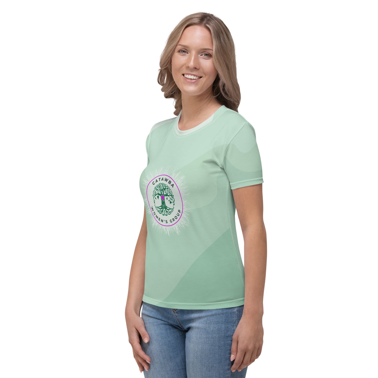 14- Women's T-shirt - Green Multi - snug fit - order 2 sizes up