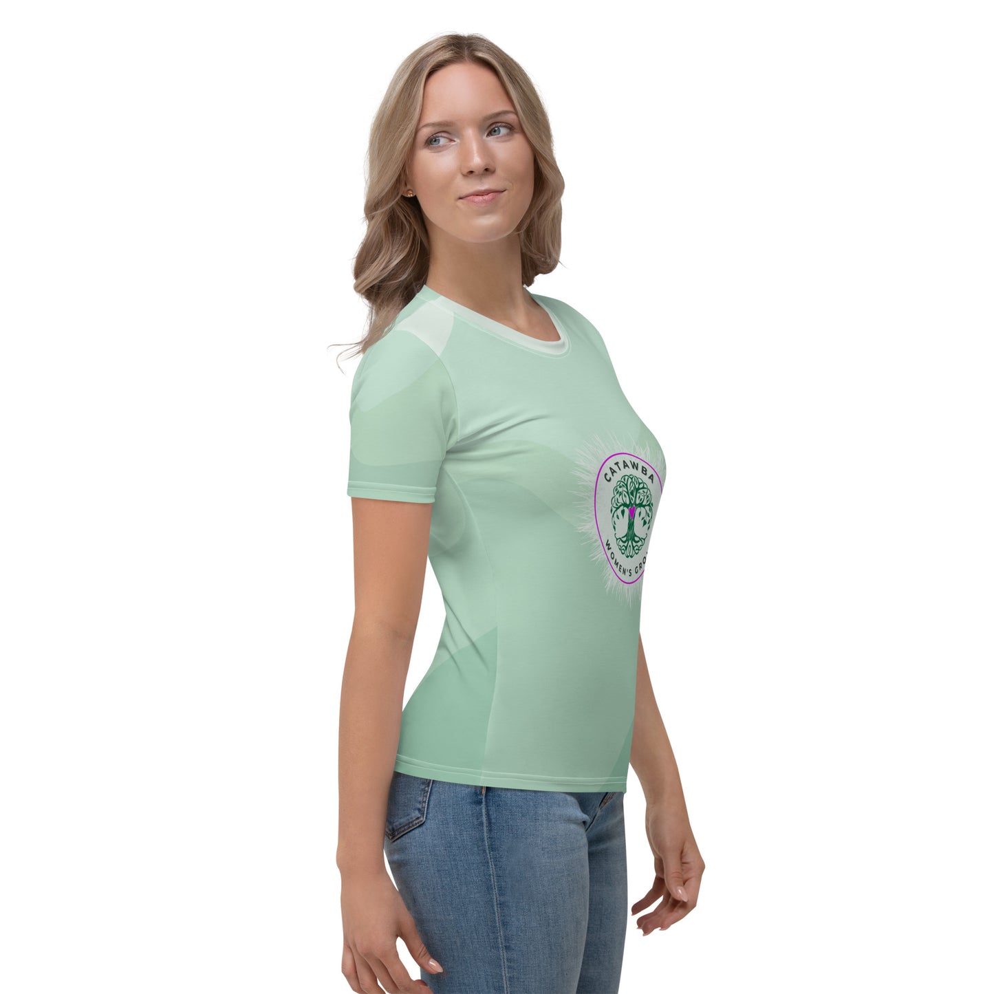 14- Women's T-shirt - Green Multi - snug fit - order 2 sizes up
