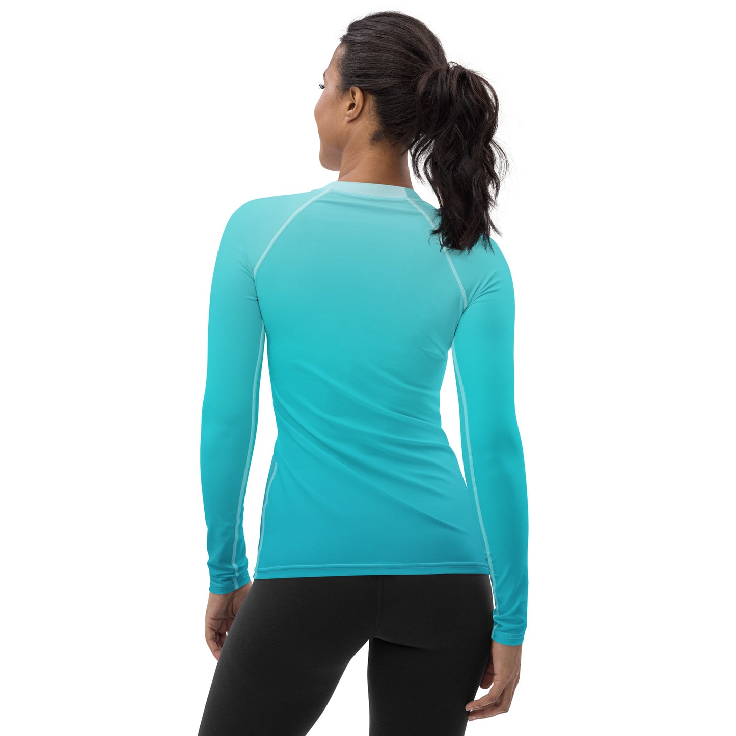 32 - Turquoise - Women's Rash Guard - Fitted Design - order up a size