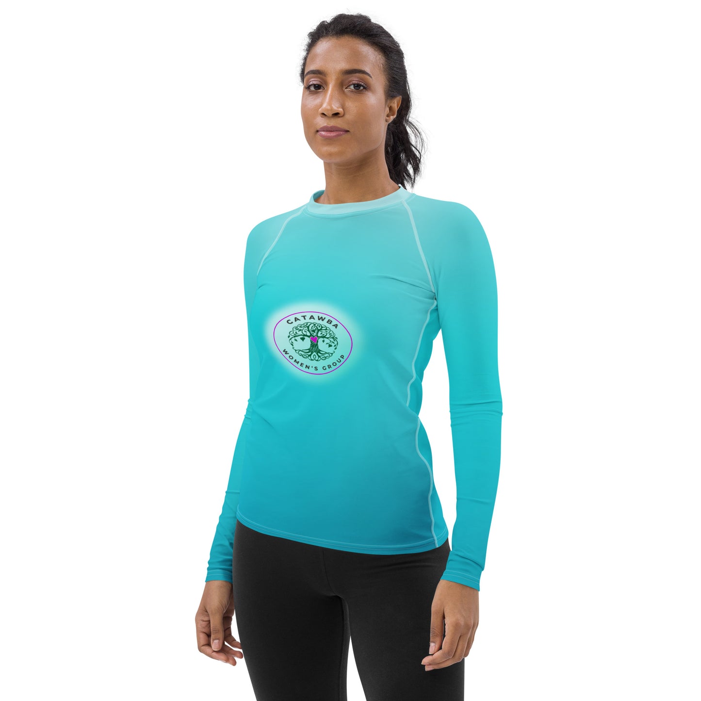 32 - Turquoise - Women's Rash Guard - Fitted Design - order up a size