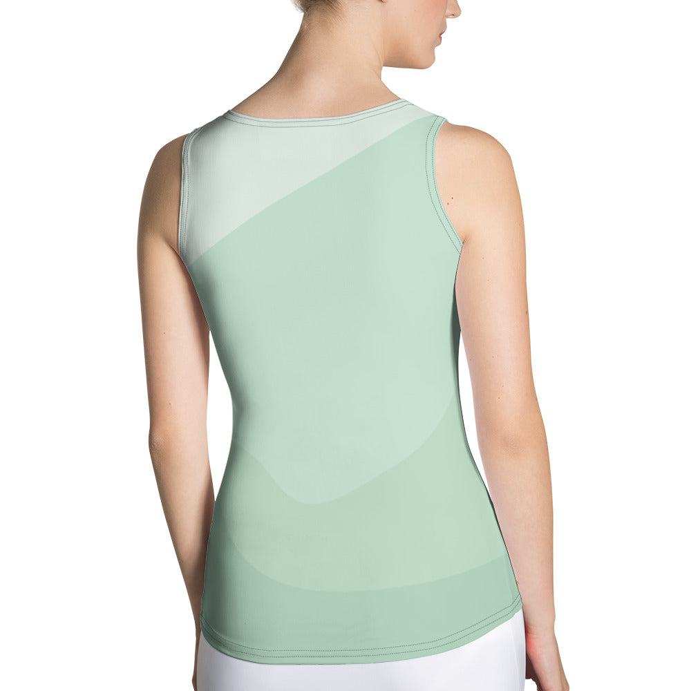 25- Green Multi Sublimation Cut & Sew Tank Top