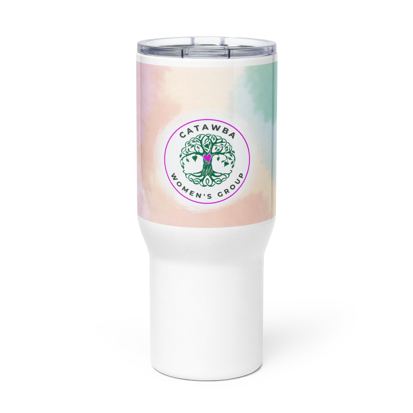 Tie Dye Travel mug with a handle