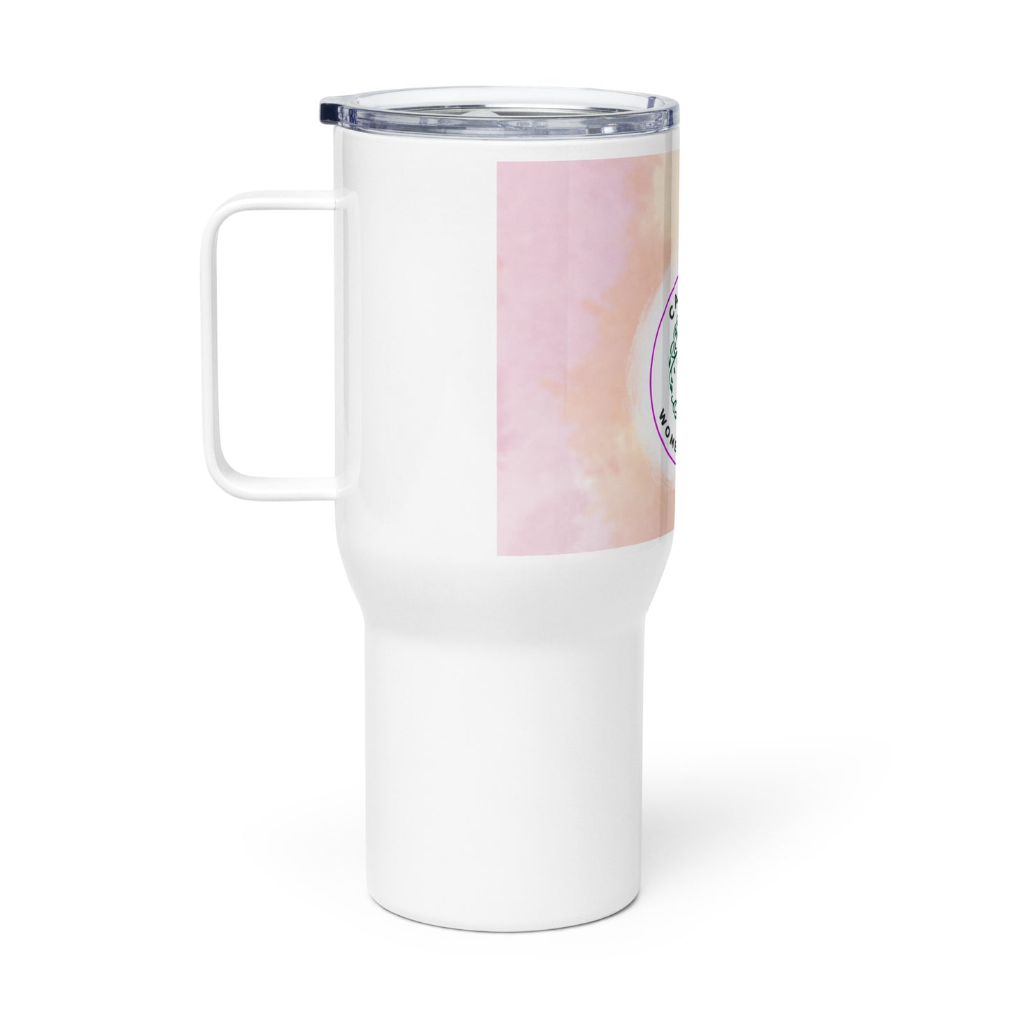 Tie Dye Travel mug with a handle