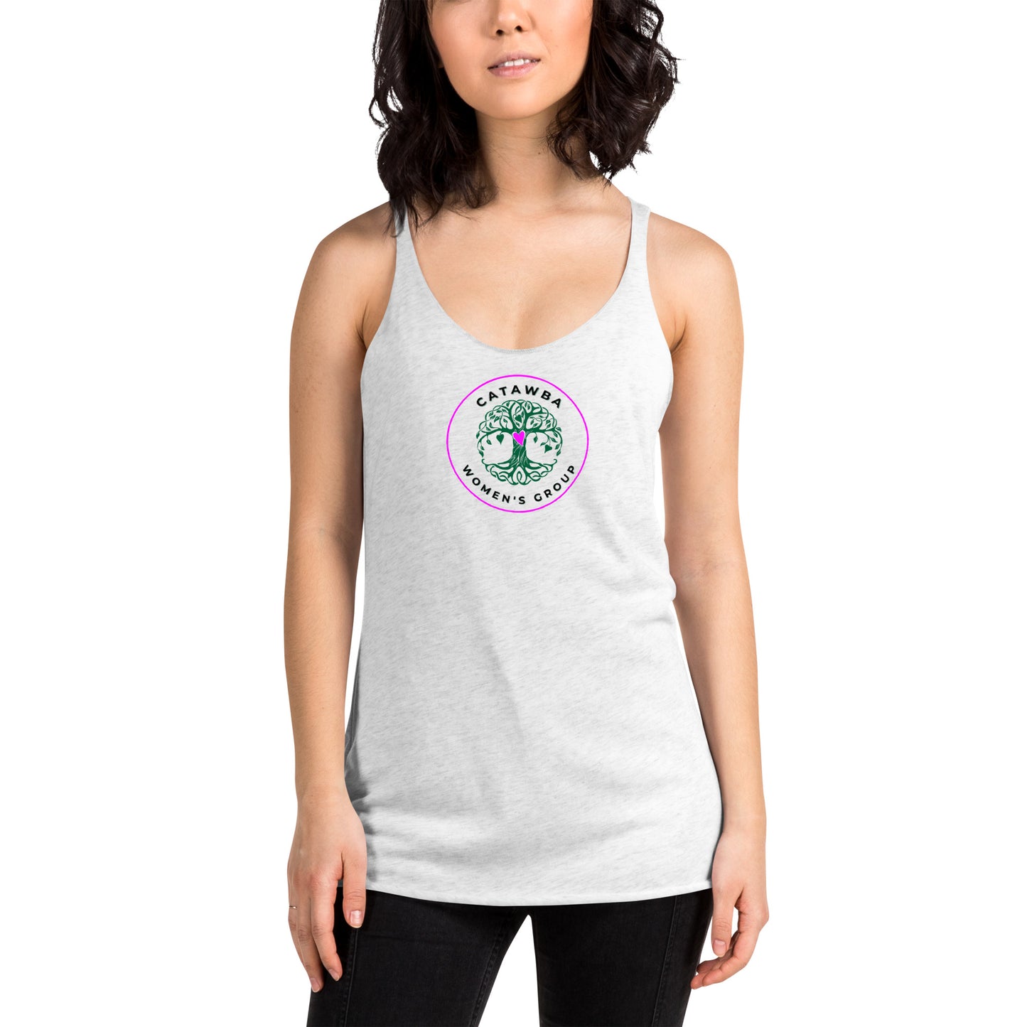 20- Women's Racerback Tank - center logo - lighter colors
