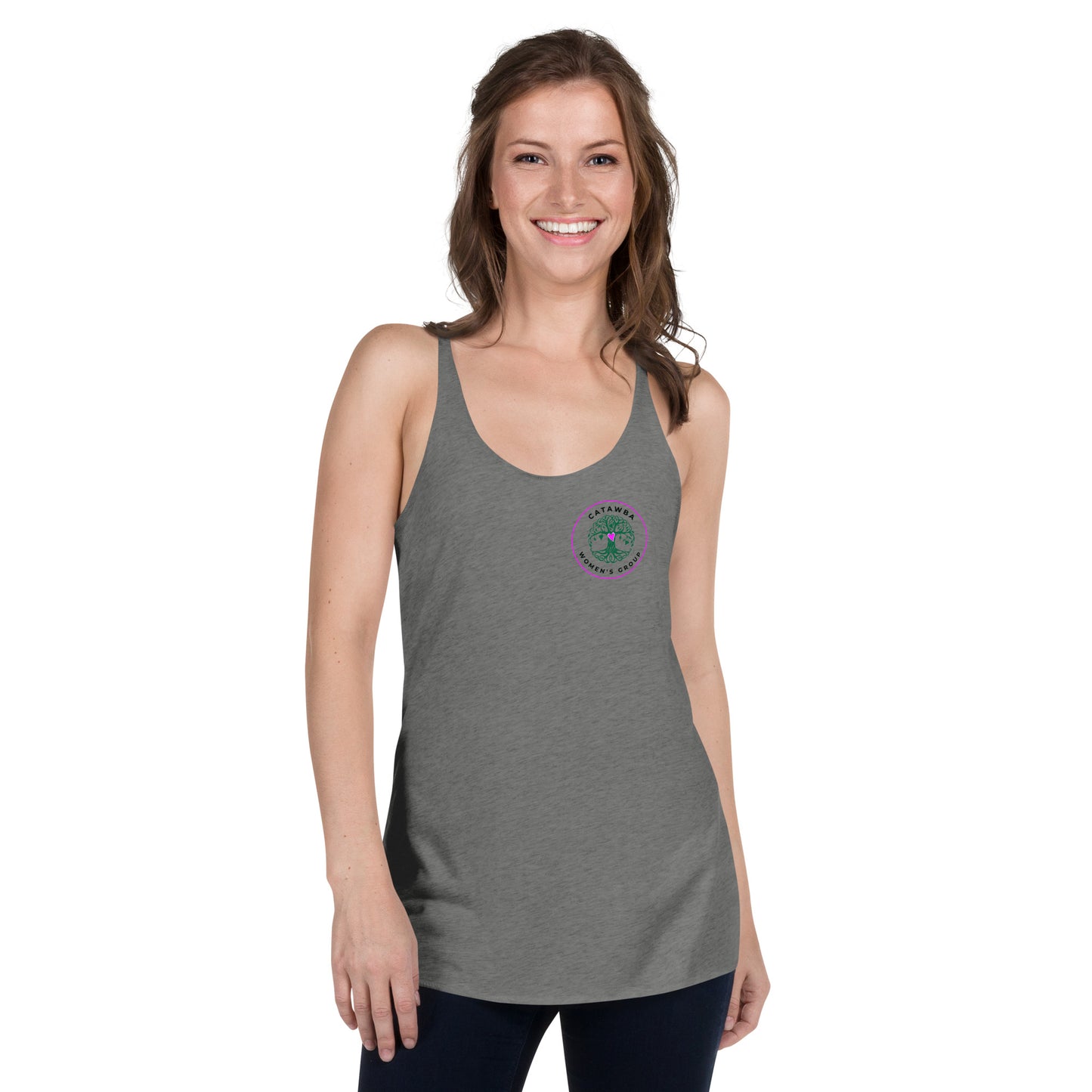18- Women's Racerback Tank - left logo - lighter colors