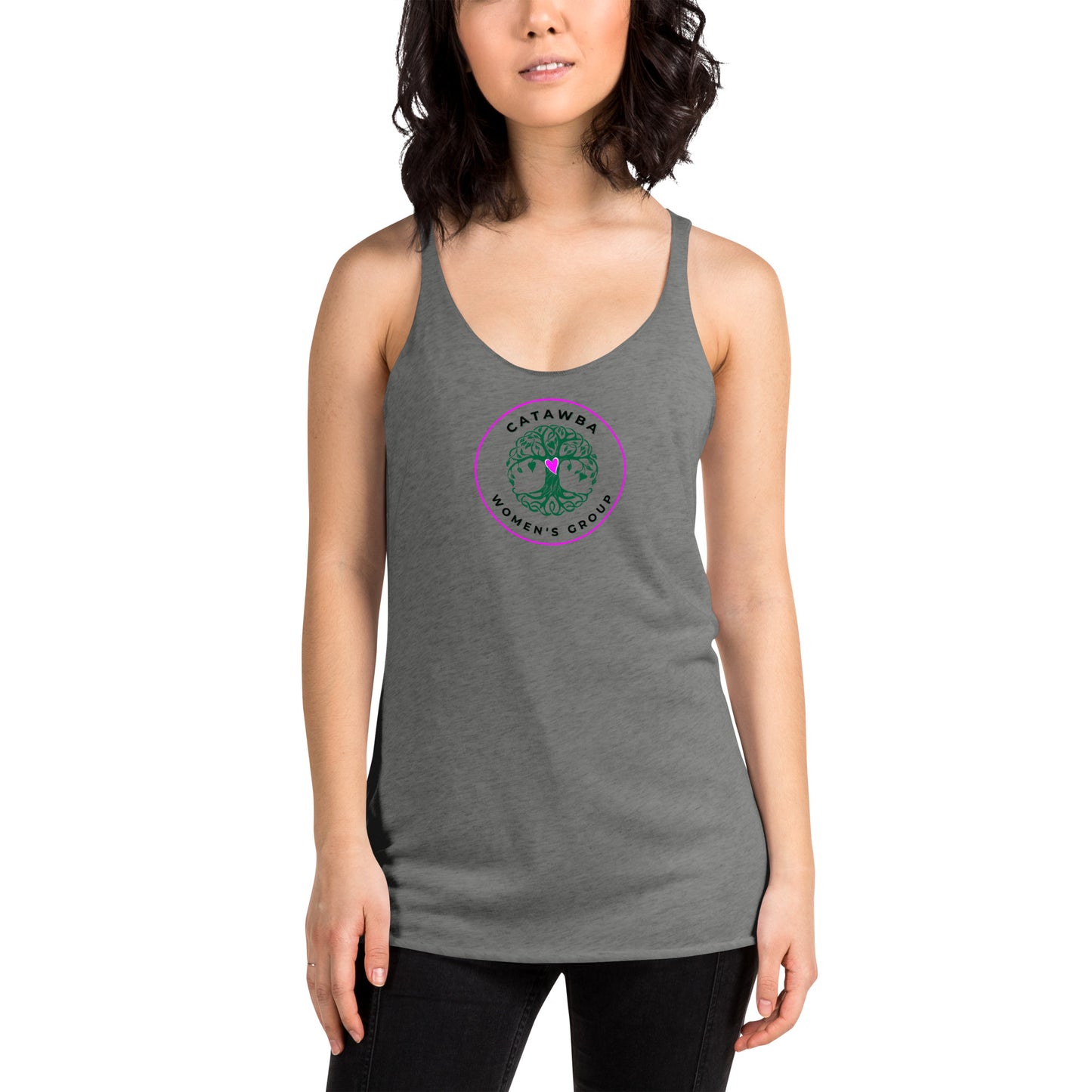 20- Women's Racerback Tank - center logo - lighter colors