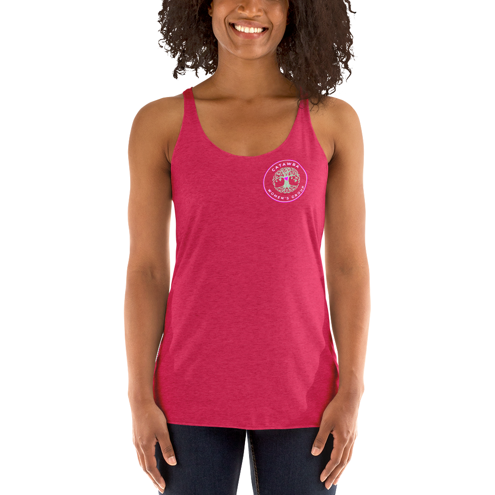 17- Women's Racerback Tank - left logo - darker colors