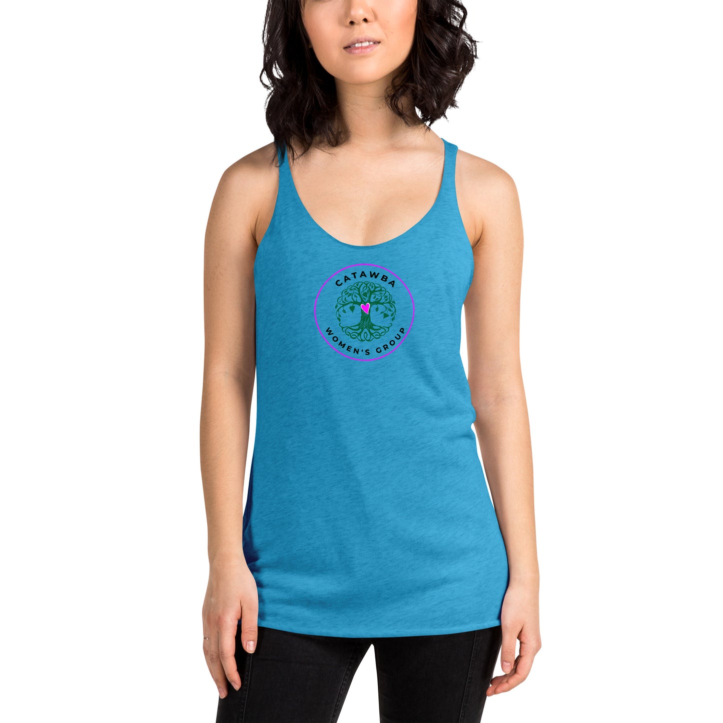 20- Women's Racerback Tank - center logo - lighter colors