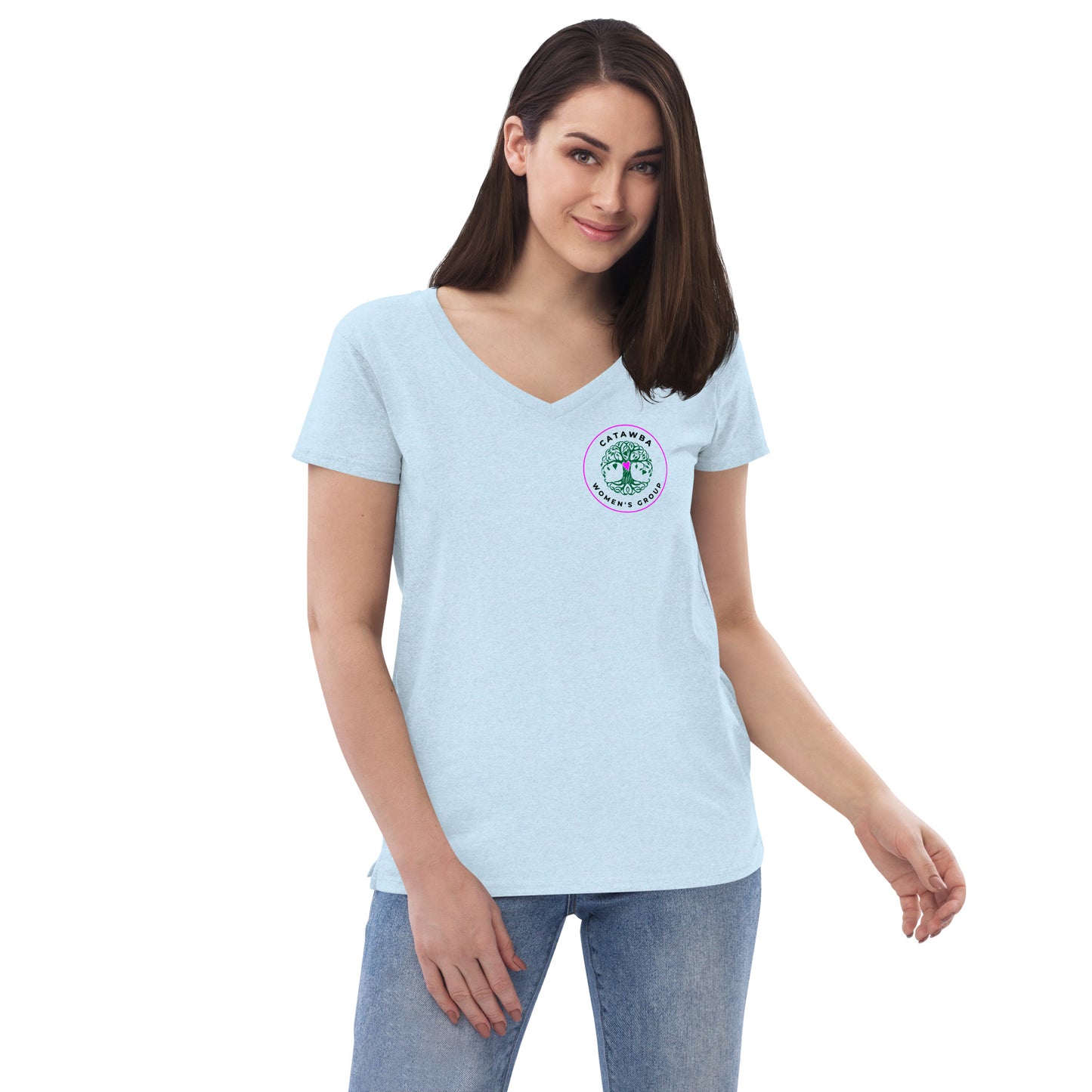 05- Women’s recycled v-neck t-shirt - left logo - lighter colors