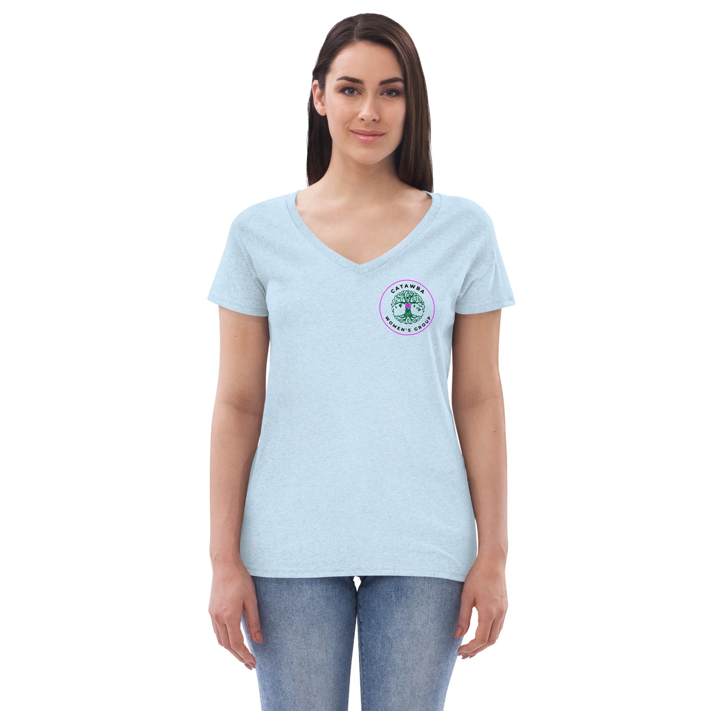 05- Women’s recycled v-neck t-shirt - left logo - lighter colors