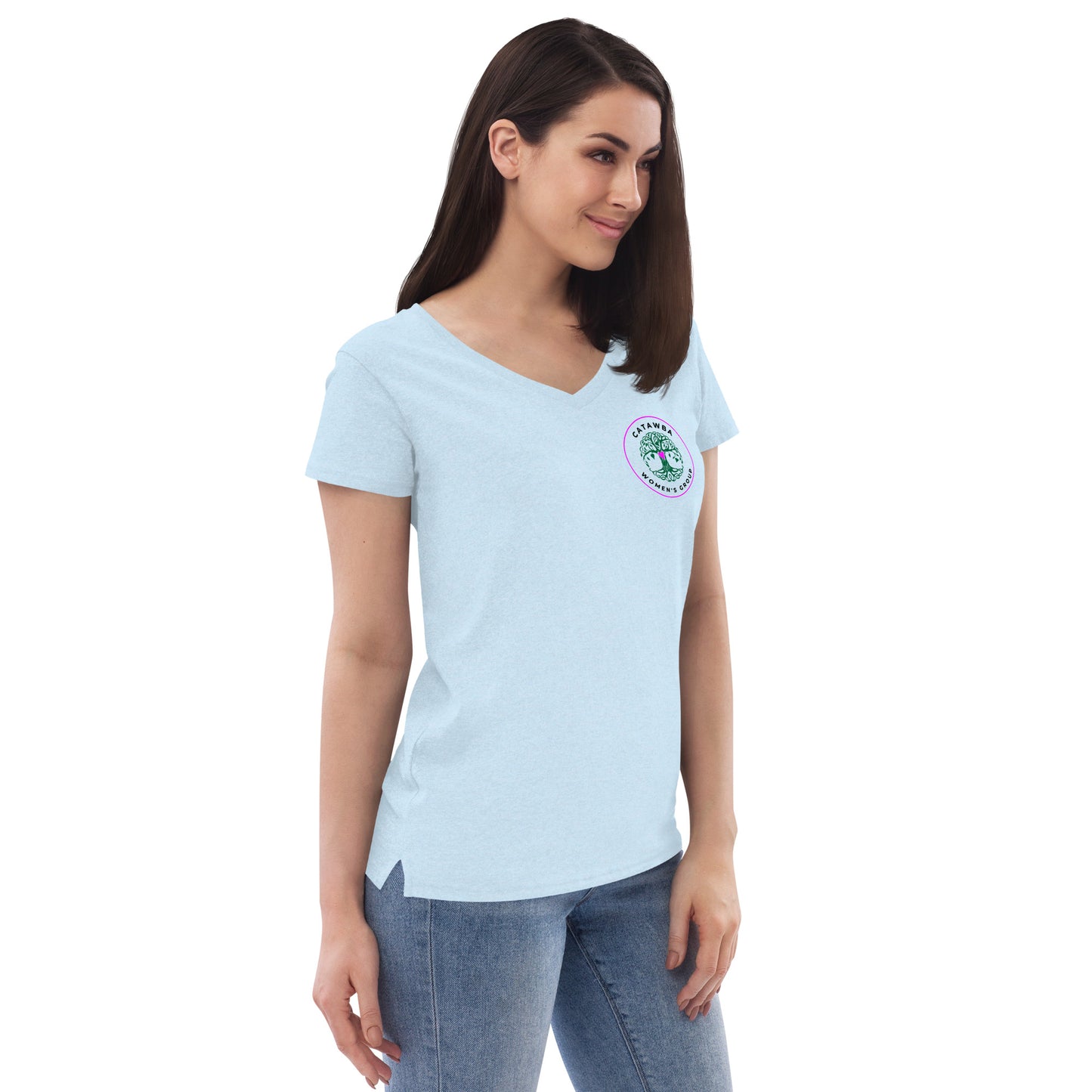 05- Women’s recycled v-neck t-shirt - left logo - lighter colors