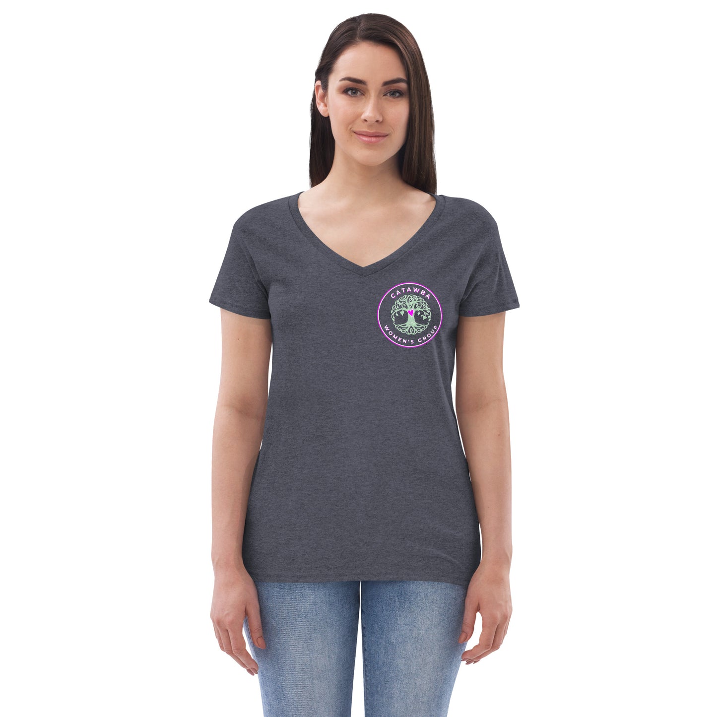 08- Women’s recycled v-neck t-shirt - left logo - darker colors