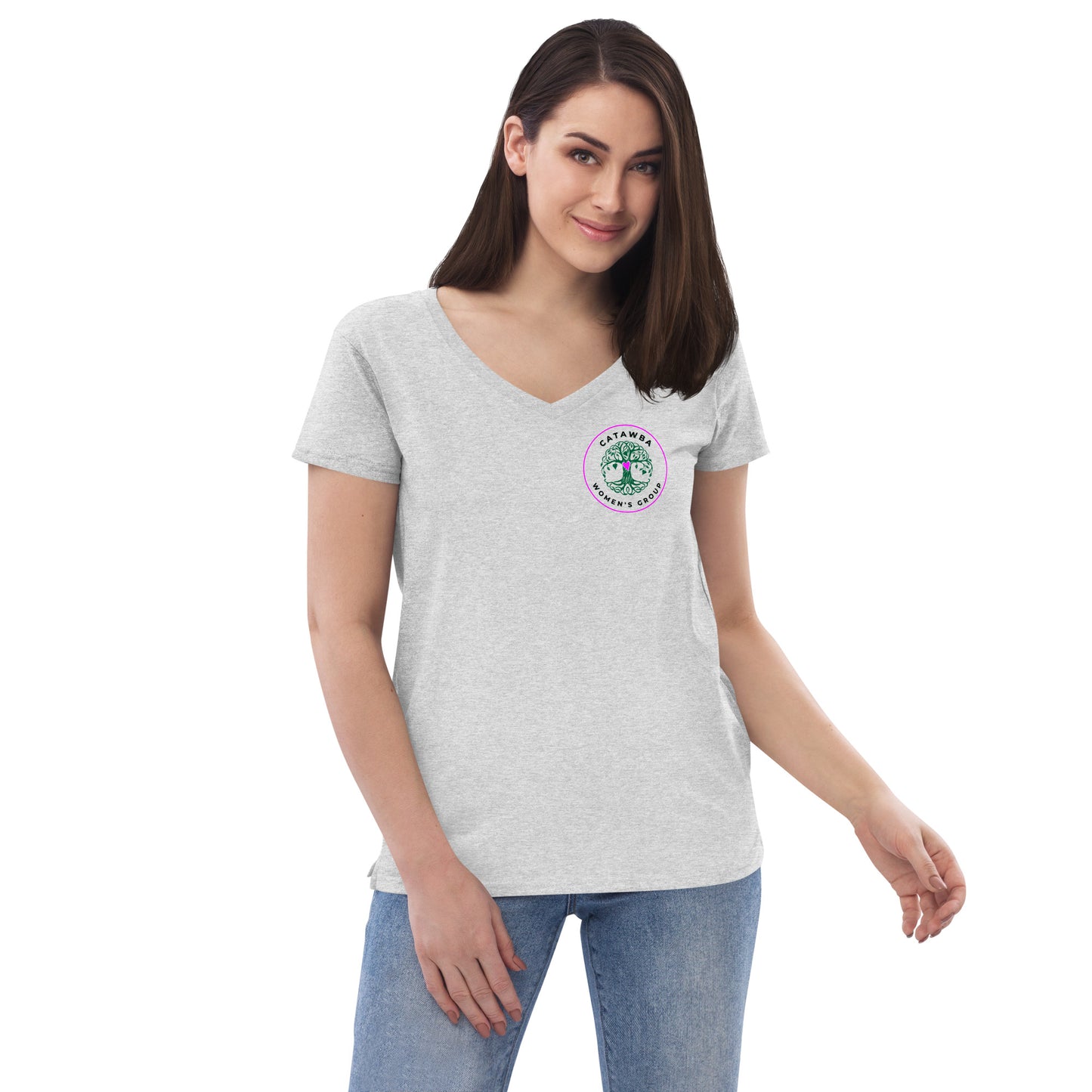 05- Women’s recycled v-neck t-shirt - left logo - lighter colors