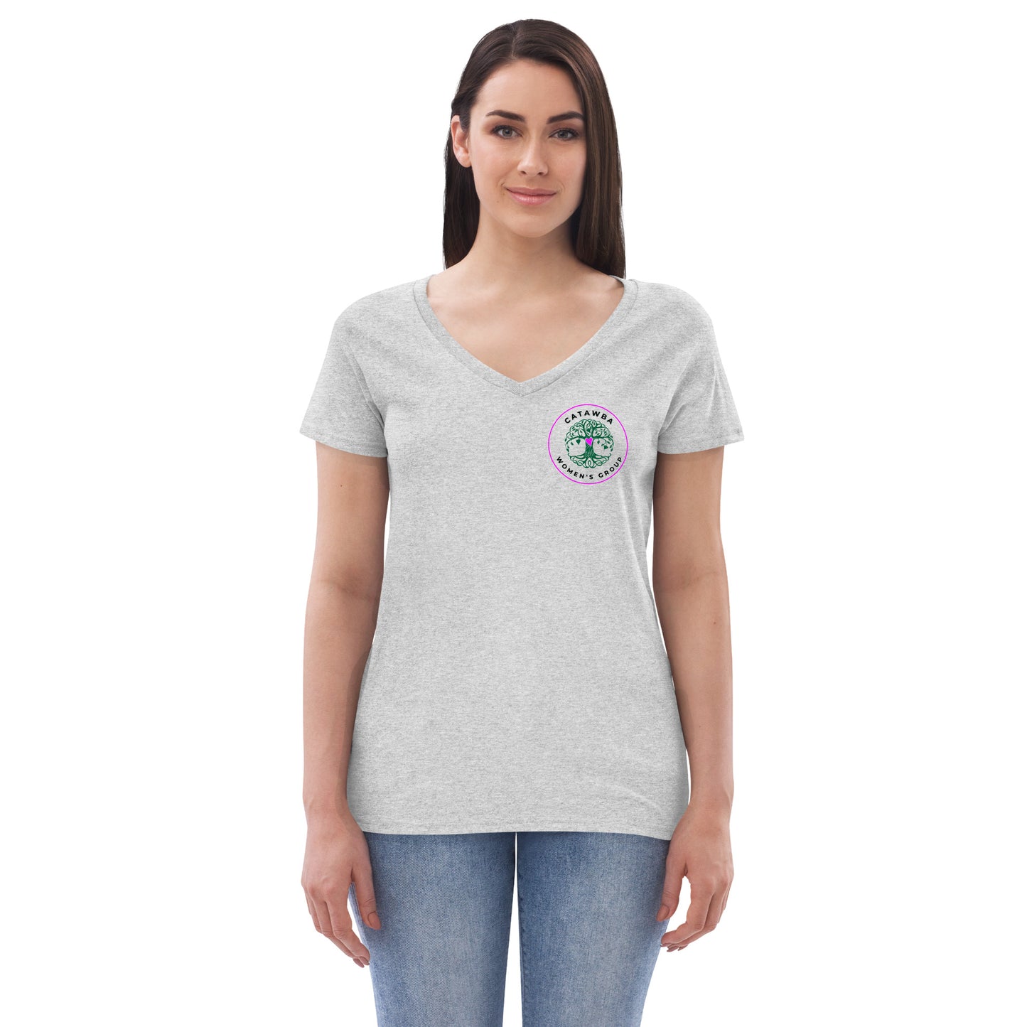 05- Women’s recycled v-neck t-shirt - left logo - lighter colors