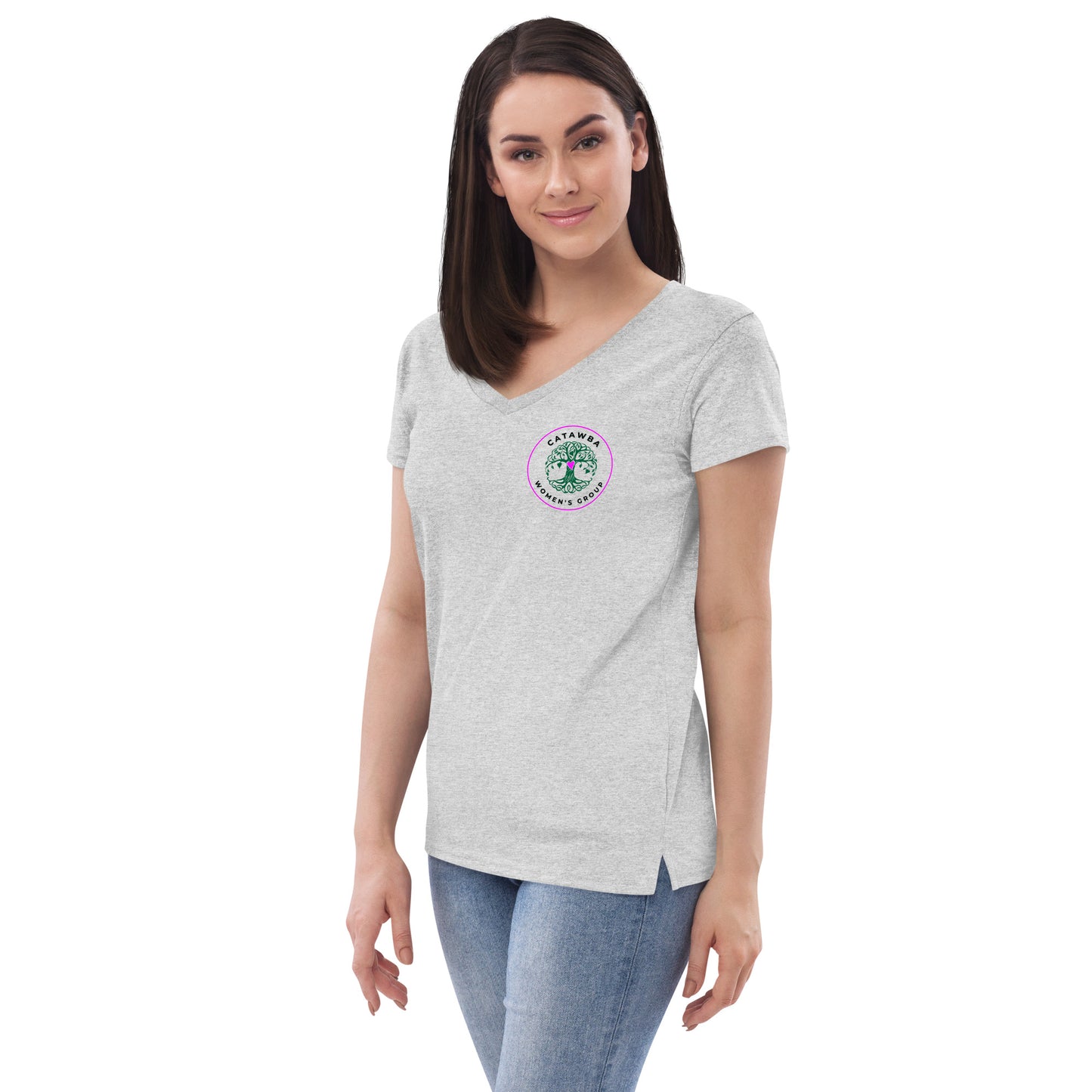 05- Women’s recycled v-neck t-shirt - left logo - lighter colors