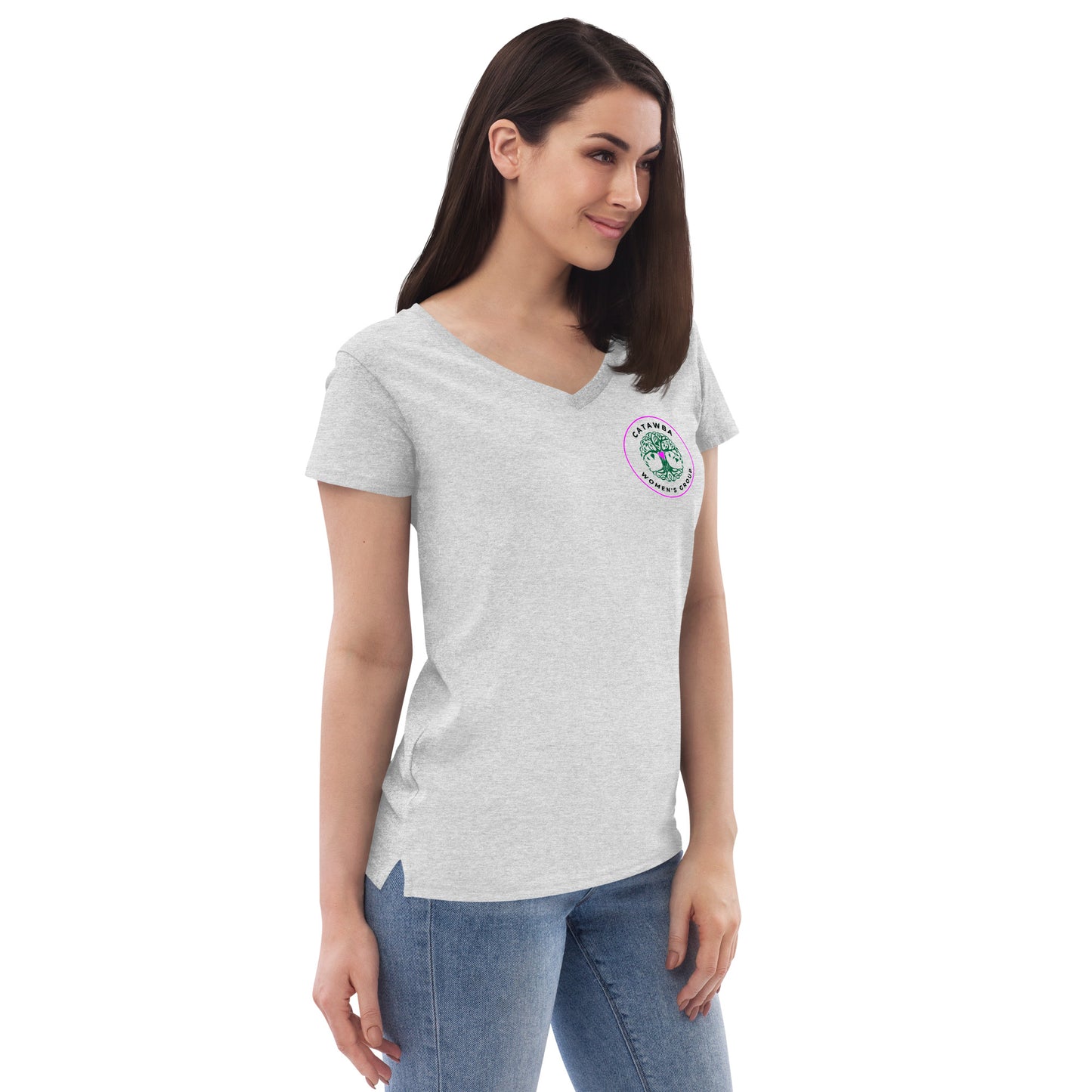 05- Women’s recycled v-neck t-shirt - left logo - lighter colors