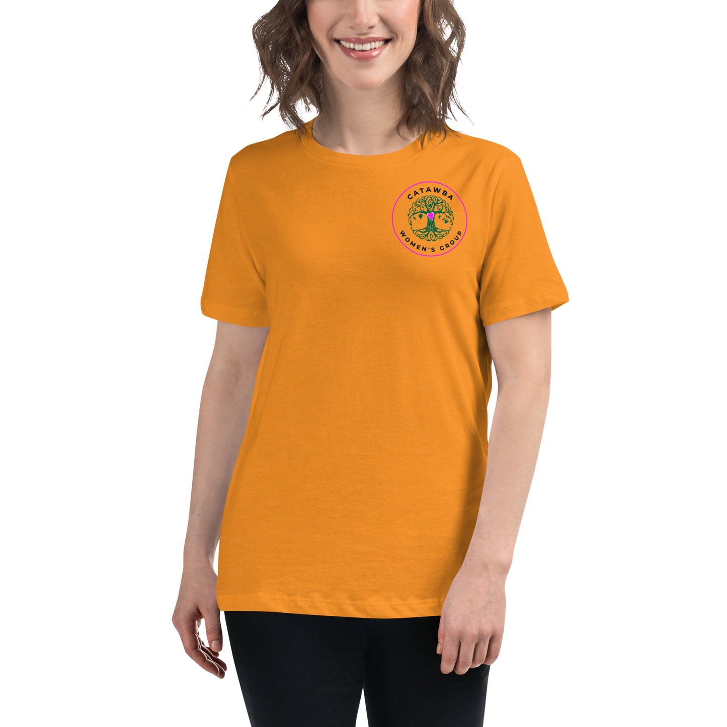 04- Women's Relaxed T-Shirt - left logo - lighter colors