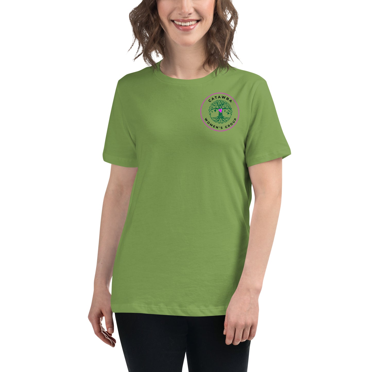 04- Women's Relaxed T-Shirt - left logo - lighter colors